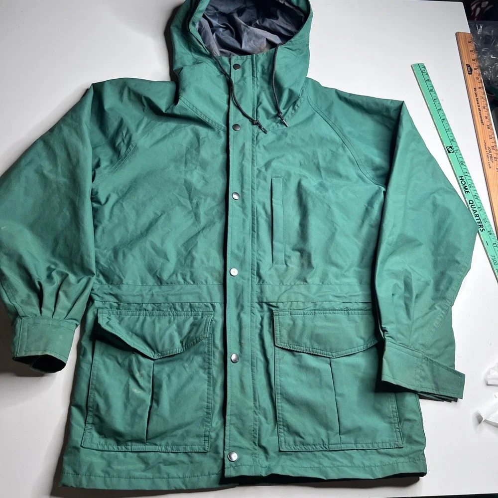 Vintage Cabelas Gore-Tex Mountain Parka Jacket Mens Medium Green Hooded Rain